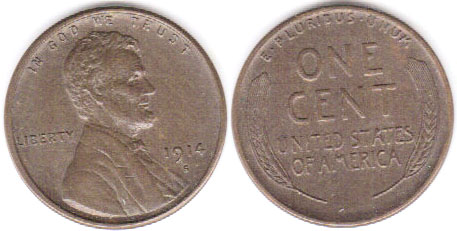 1914 S USA 1 Cent (aUnc) A001110
